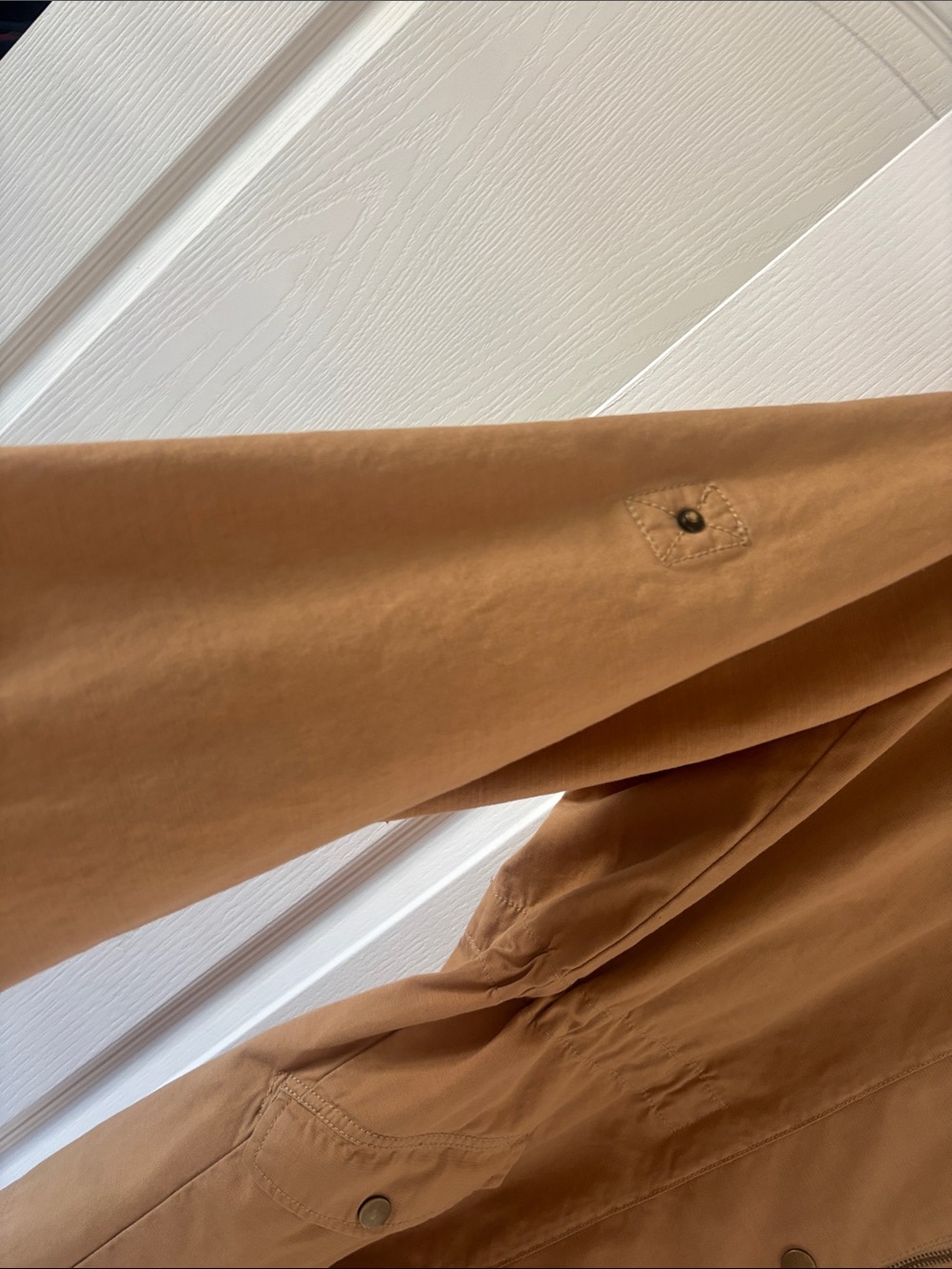 Vintage Lane Bryant Twill Funnel Neck Camel Utility Anorak Coat SZ (26-28W) - Picture 6 of 16